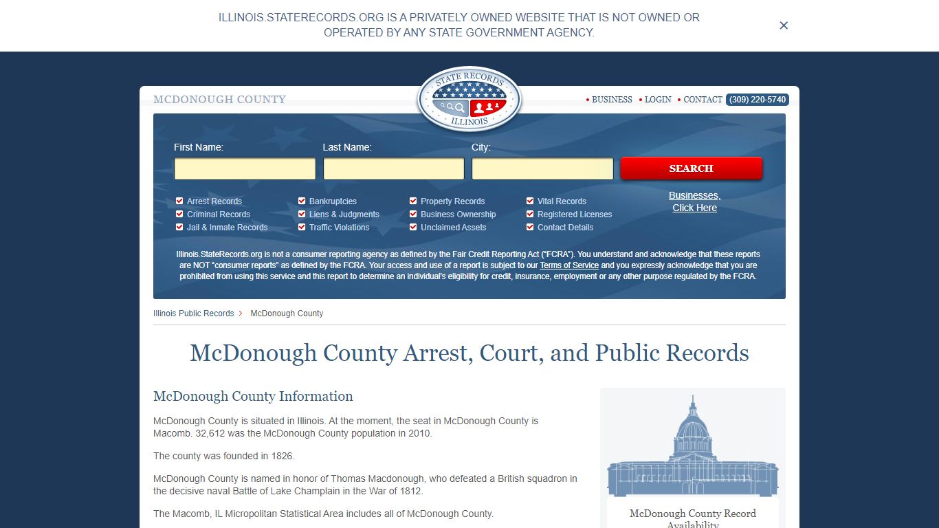 McDonough County Arrest, Court, and Public Records