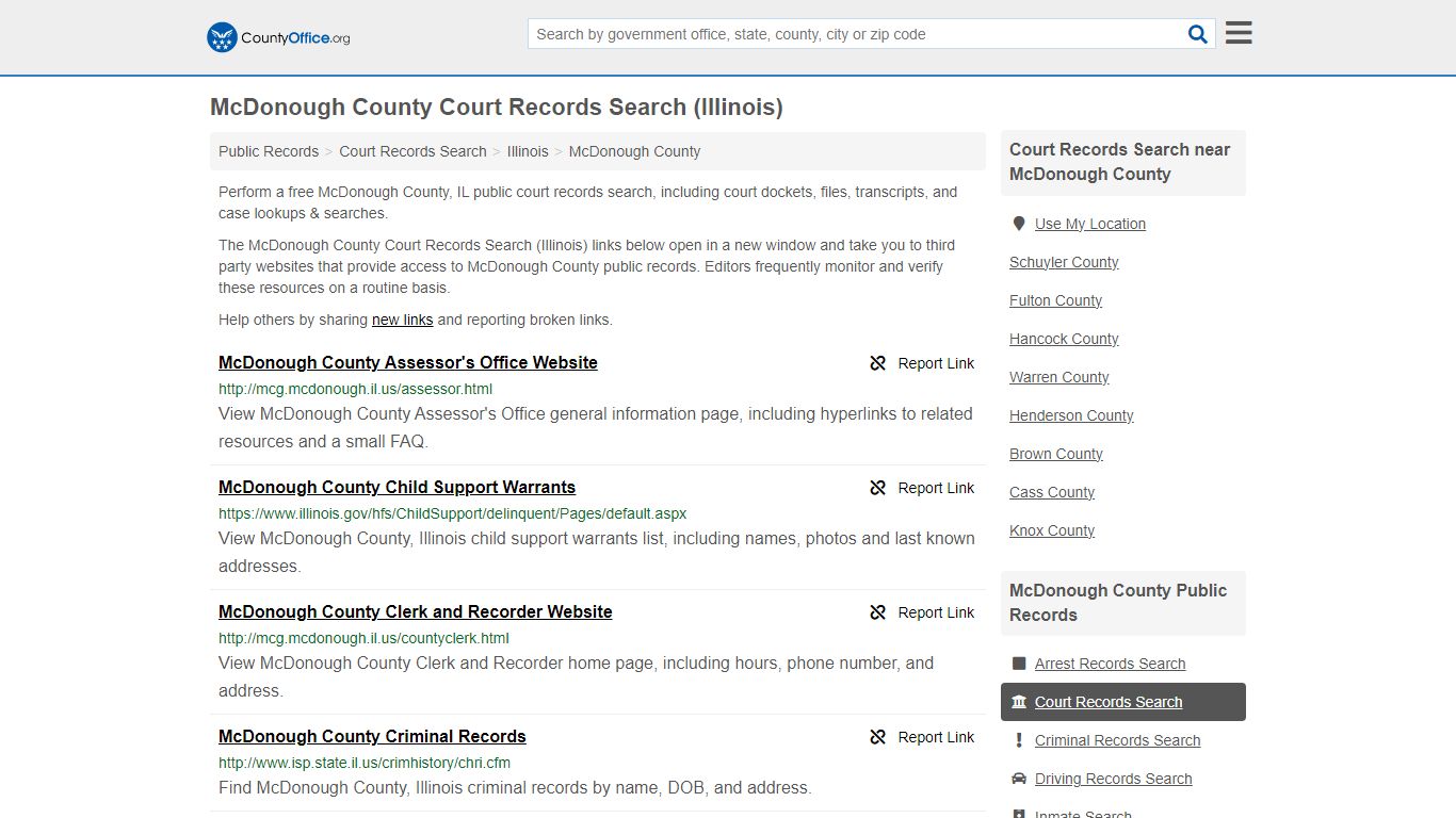 McDonough County Court Records Search (Illinois) - County Office