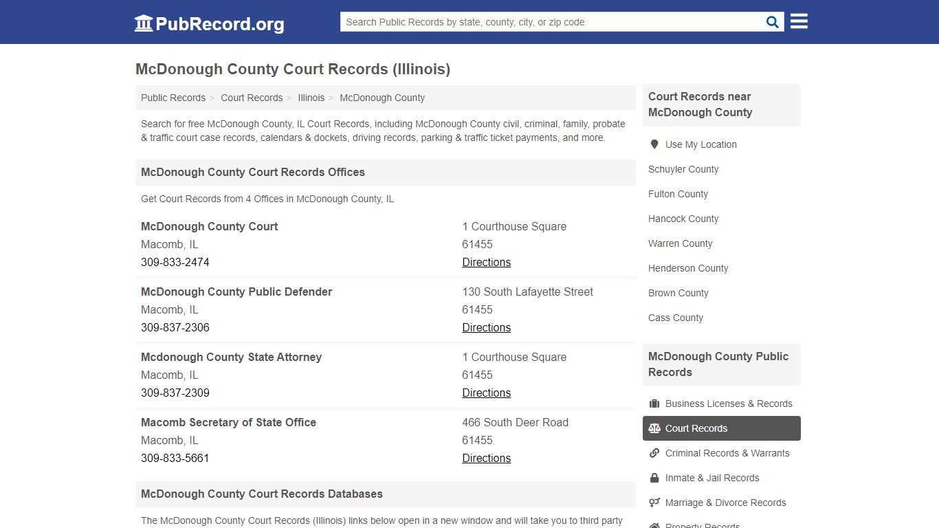 Free McDonough County Court Records (Illinois Court Records)